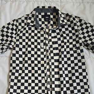 Vans Boy's Checkered Black and White Shirt
